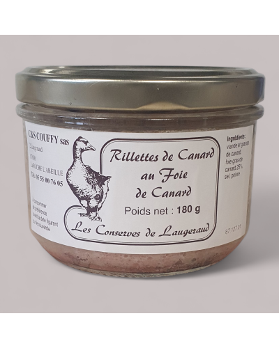 Rillette de Canard au foie gras de canard 180g