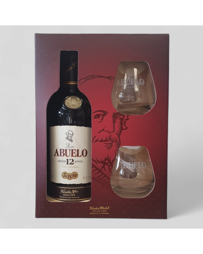 Coffret Ron Abuelo 2 verres 70cl