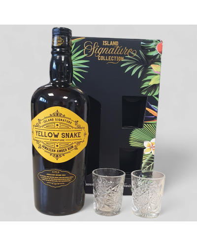 Coffret Rhum Island Yellow 40° 70cl 2 Verres