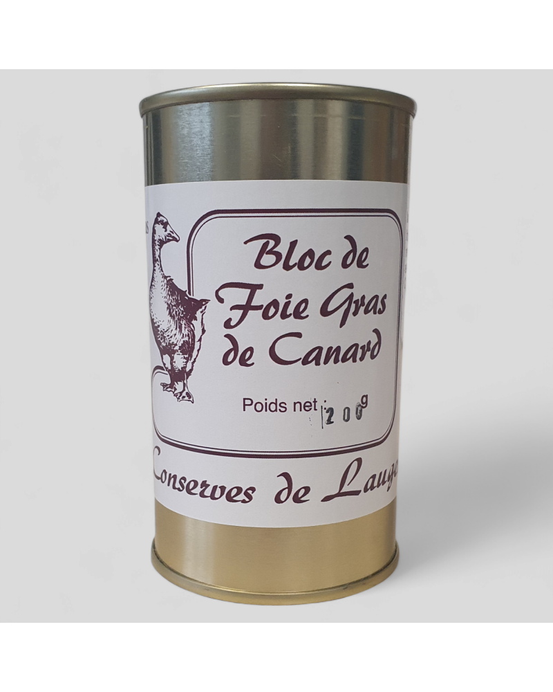 Bloc de foie gras de canard boite metal 200g