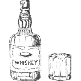 dessin d'une bouteille de wisky